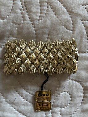 Coro Gold-Tone Textured Link Bracelet